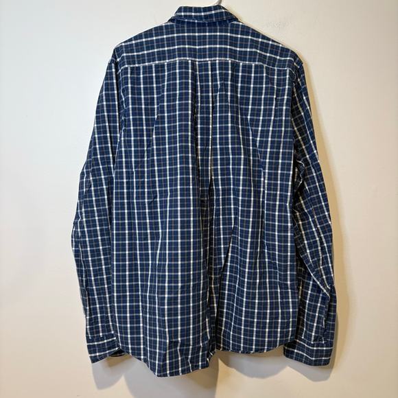 Abercrombie & Fitch Men's Plaid Muscle‎ Button Down Size Large Blue White EUC - Picture 5 of 8